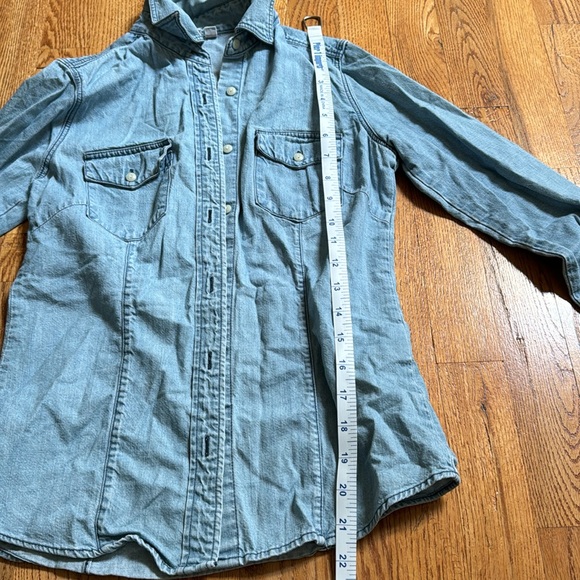 Button up chambray shirt Sz xs - Picture 5 of 6